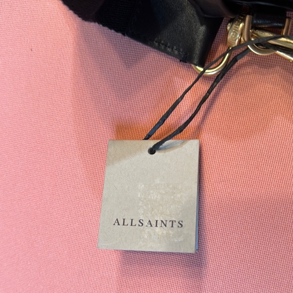 AllSaints Black Leather Crossbody Bag - Picture 6 of 9